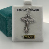 Silver Fancy Cubic Zirconia Cross Charm