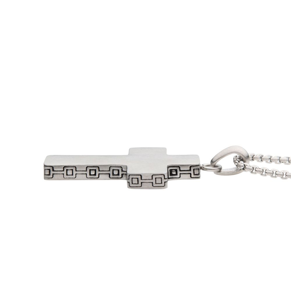 Men's Stainless Steel Engravable Cross Pendant