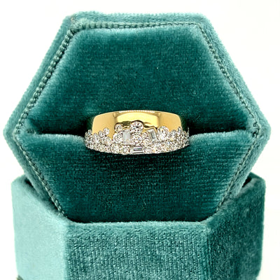 10K Yellow Gold 1.00 Carat Total Weight Lab Diamond Fashion Band Ring.  Available online or in store at Wright’s Jewelry, Fallston, NC