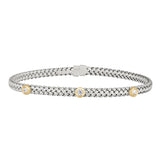 Kelly Waters Sterling Silver Rhodium Finish Basketweave Cuff Bracelet