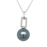 Silver Tahitian Pearl Polished and Twisted Pendant