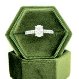 White Gold (1CT Center) Lab Grown F-G VS Oval Pave Bridal Engagement Ring