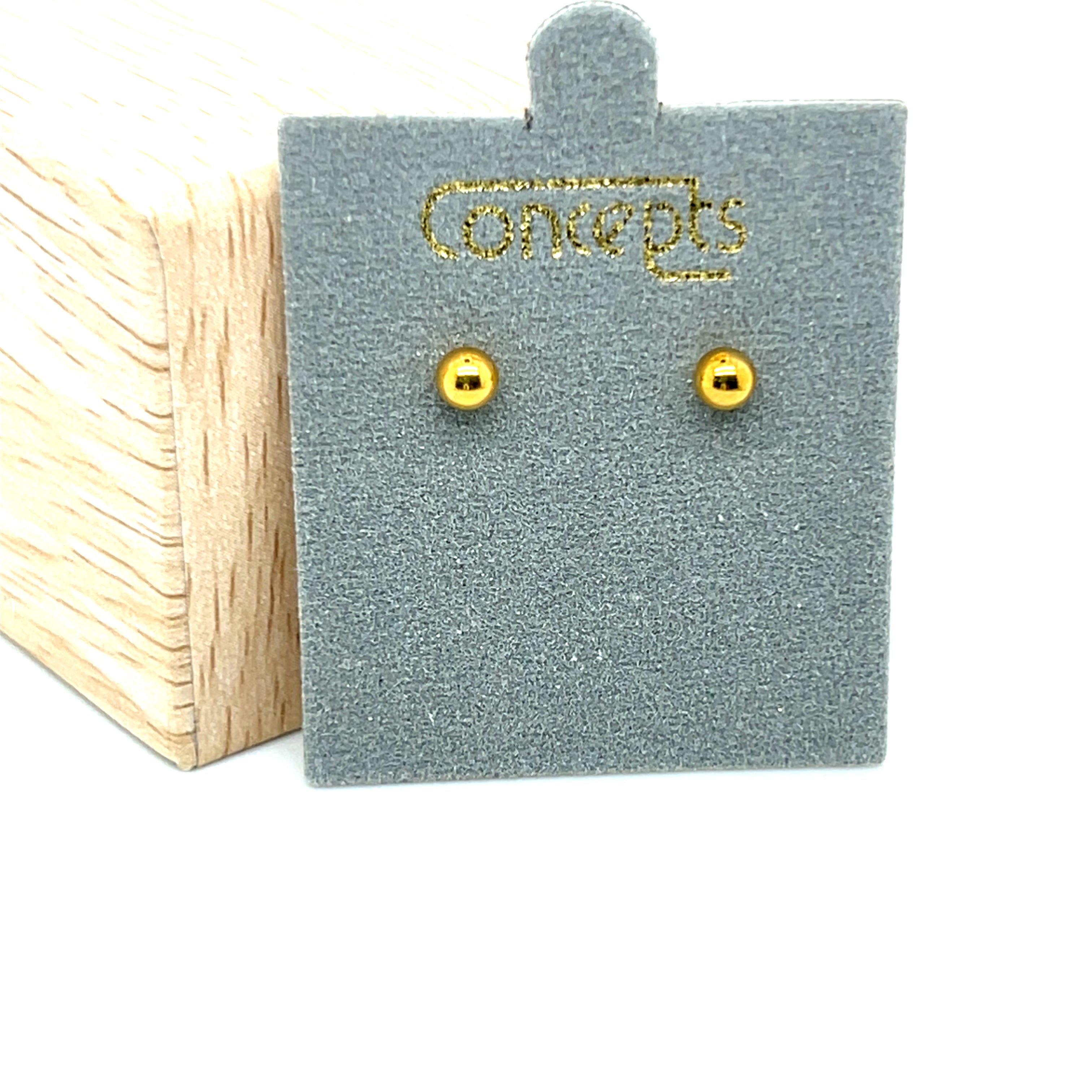 Concepts Gold-Tone 4mm Ball Allergy Free Earrings