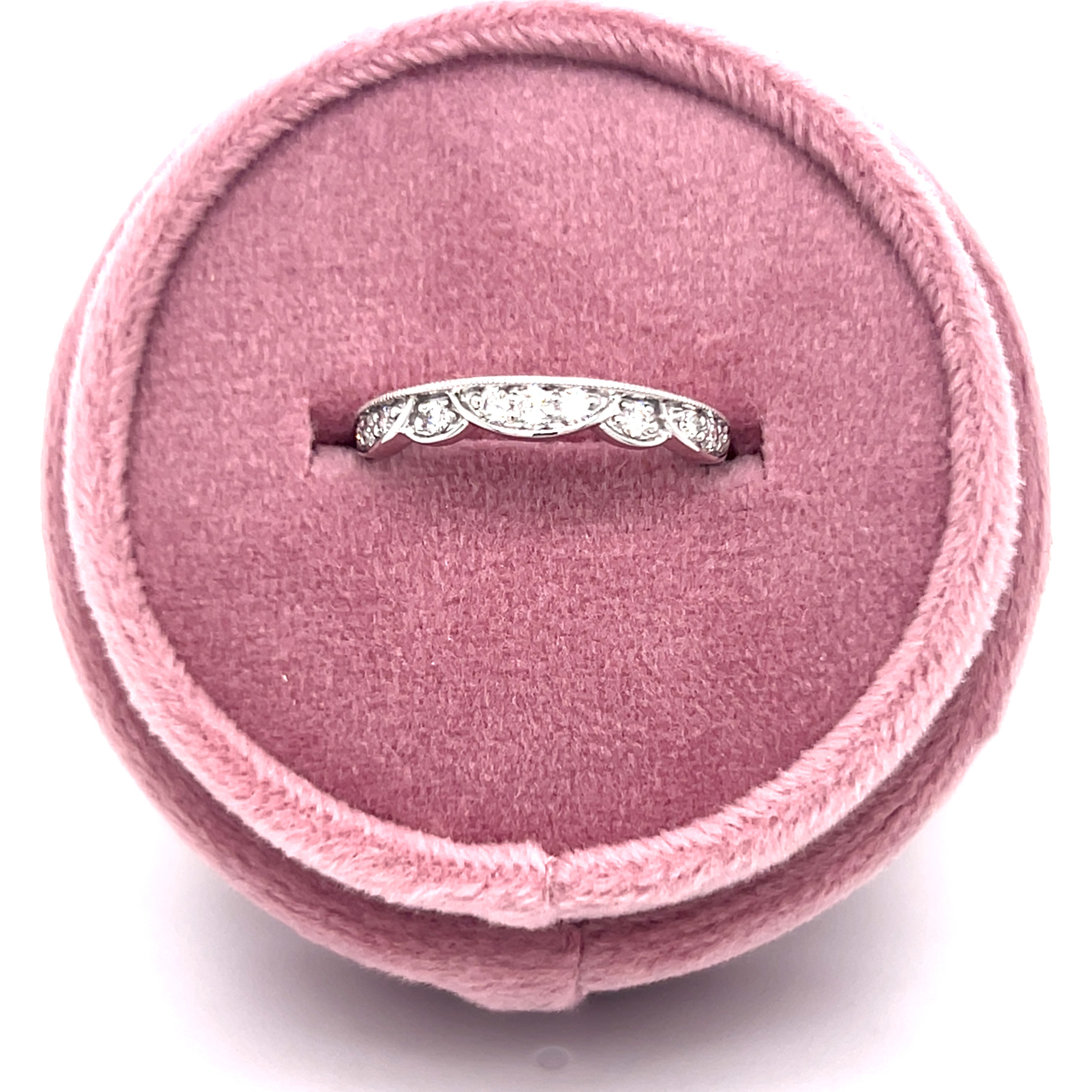 White Gold Round Diamond Crown Band Ring