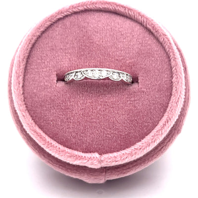 White Gold Round Diamond Crown Band Ring