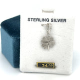 Silver Textured 4 Leaf Clover Charm