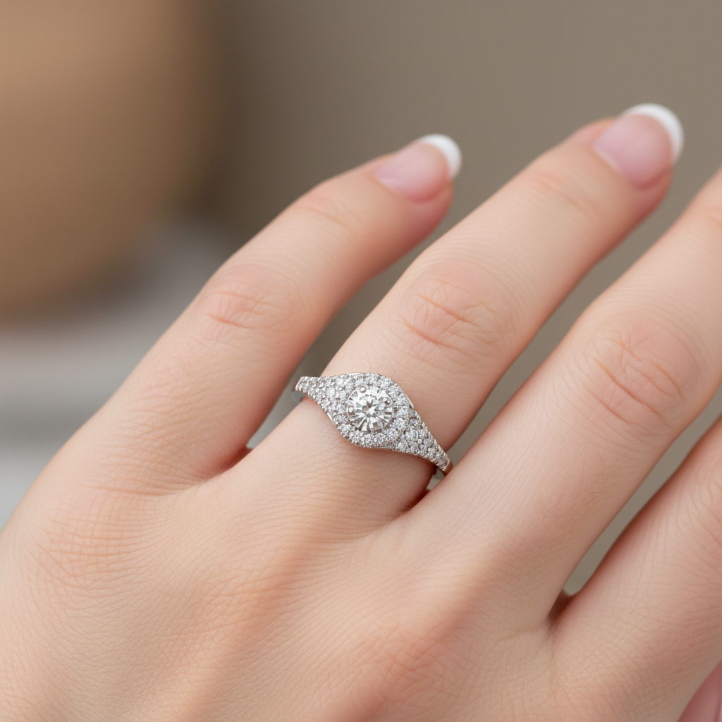 White Gold Diamond Engagement Ring