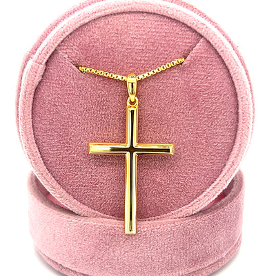 Silver Yellow Gold Plated Cross Necklace