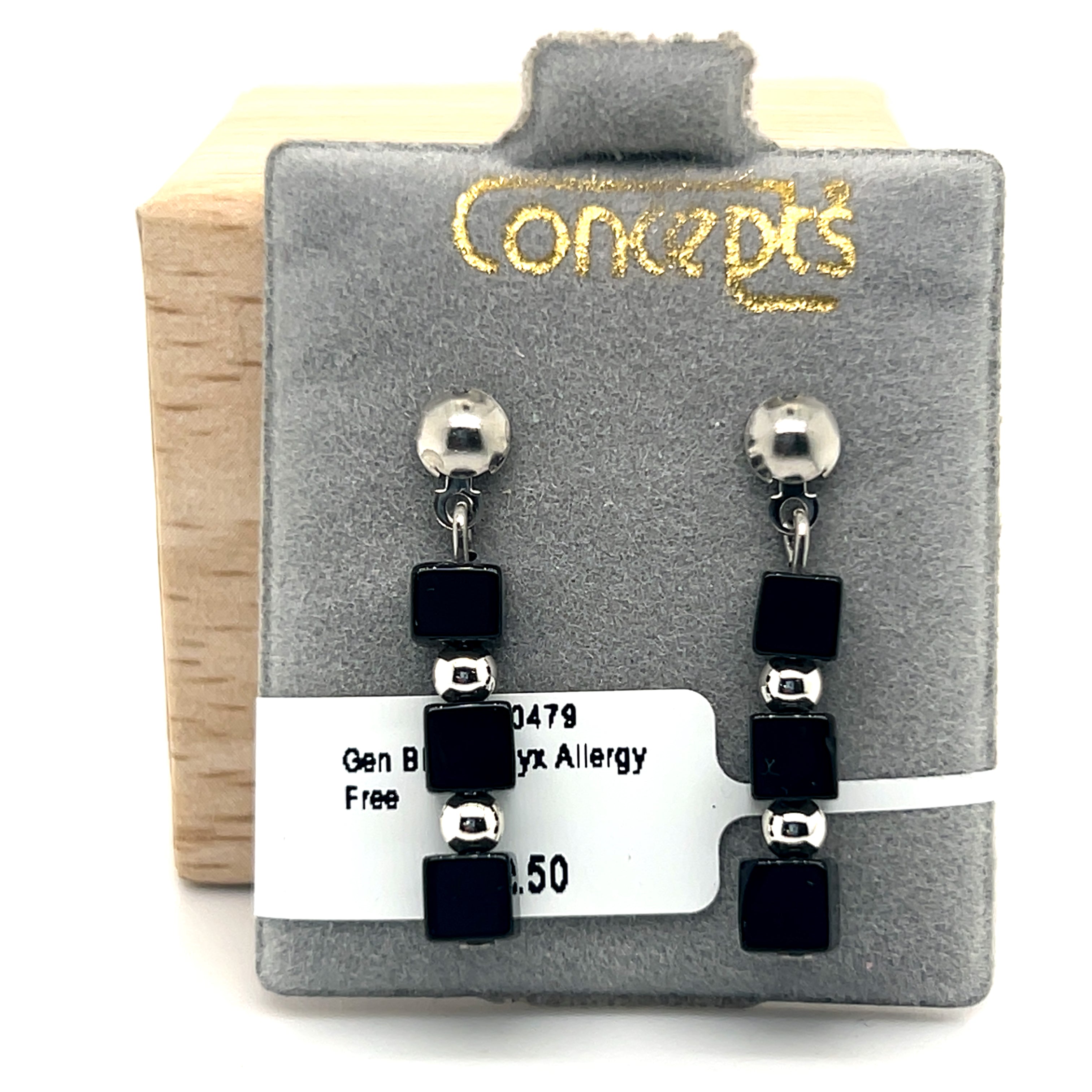 Genuine Black Onyx Allergy Free Earrings