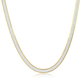 Silver Two-Tone 4mm Reversible Herringbone Chain 16"