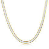 "Fonda" Sterling Silver Two-Tone 4mm Reversible Herringbone Chain 18"