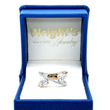 Diamond Criss Cross Fashion Band Ring