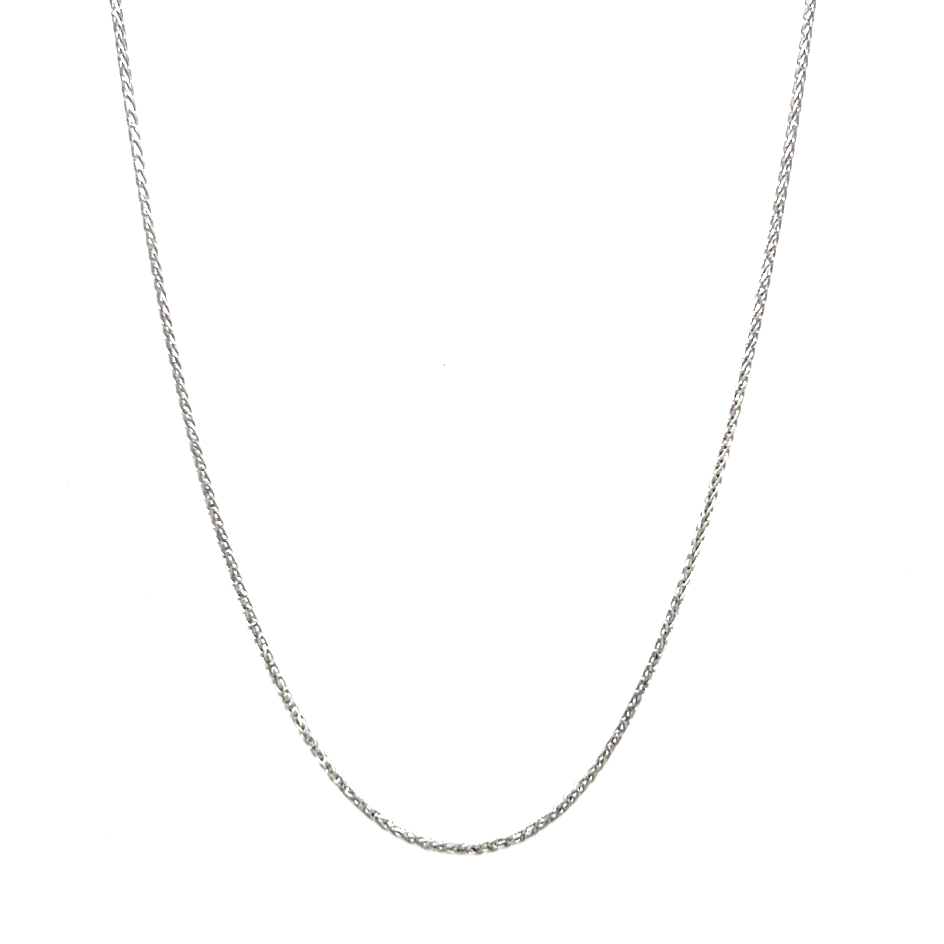 10K White Gold 0.7mm Diamond Cut Wheat Superflex Chain 18"