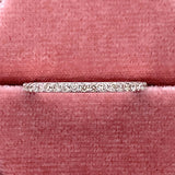 14K White Gold .25 Carat Total Weight Diamond Wedding Anniversary Stackable Band Ring