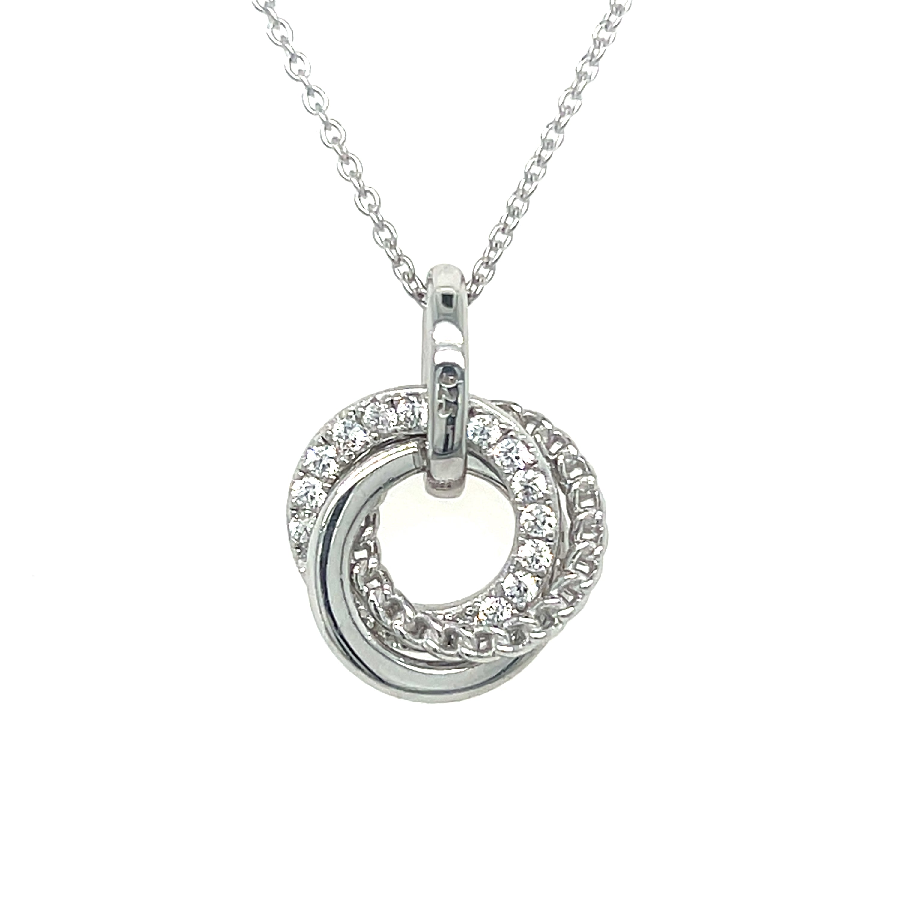 Silver Love Knot Dangle Pendant Necklace