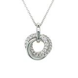 Silver Love Knot Dangle Pendant Necklace