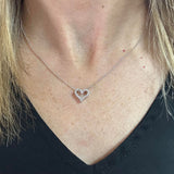 14K White Gold 1/4 Carat Total Weight Diamond Heart Pendant