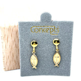 Concepts Gold-Tone Cross/Fish Allergry Free Earrings