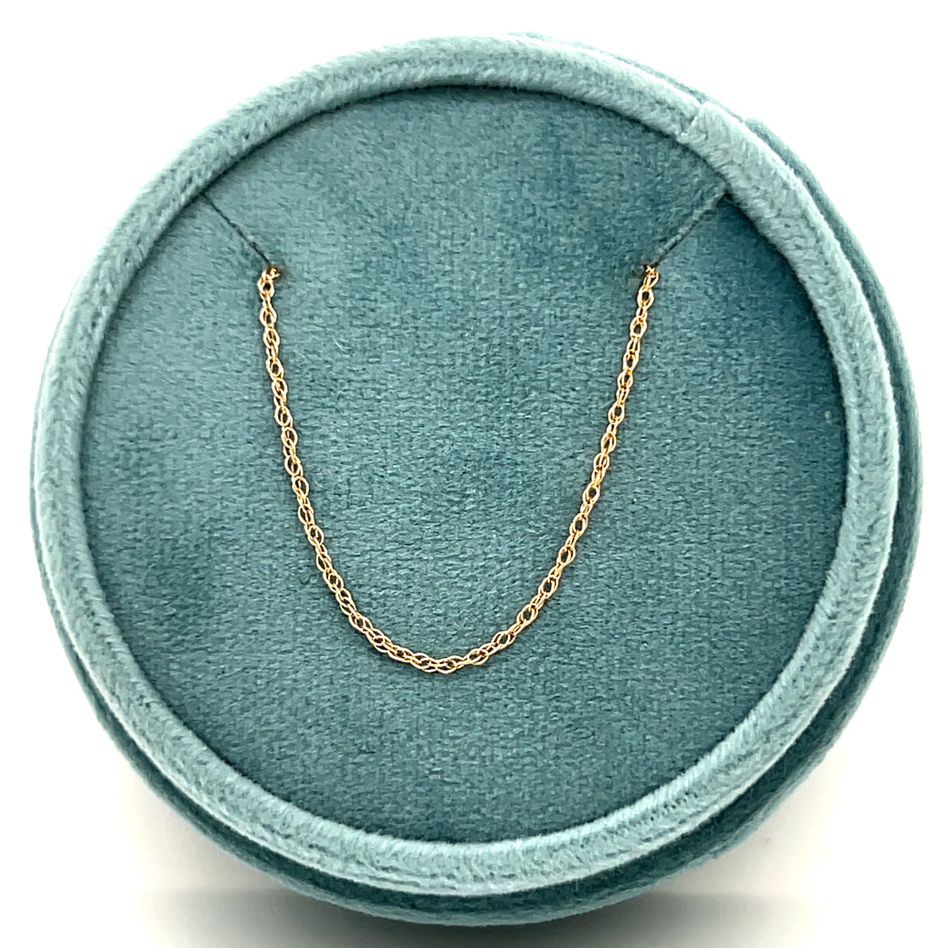 14K Yellow Gold Plain Gold Chain 18"