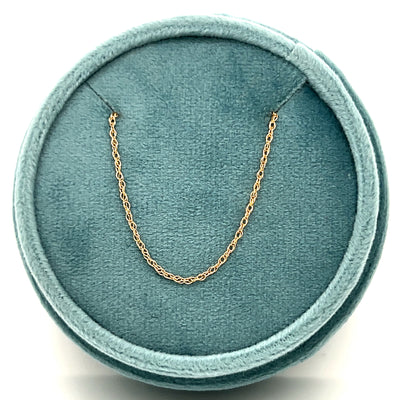 14K Yellow Gold Plain Gold Chain 18"
