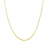 Yellow Gold Diamond Cut Wheat Superflex Chain 18"
