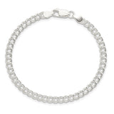 Sterling Silver 4.25mm Double Link Charm Bracelet 7"