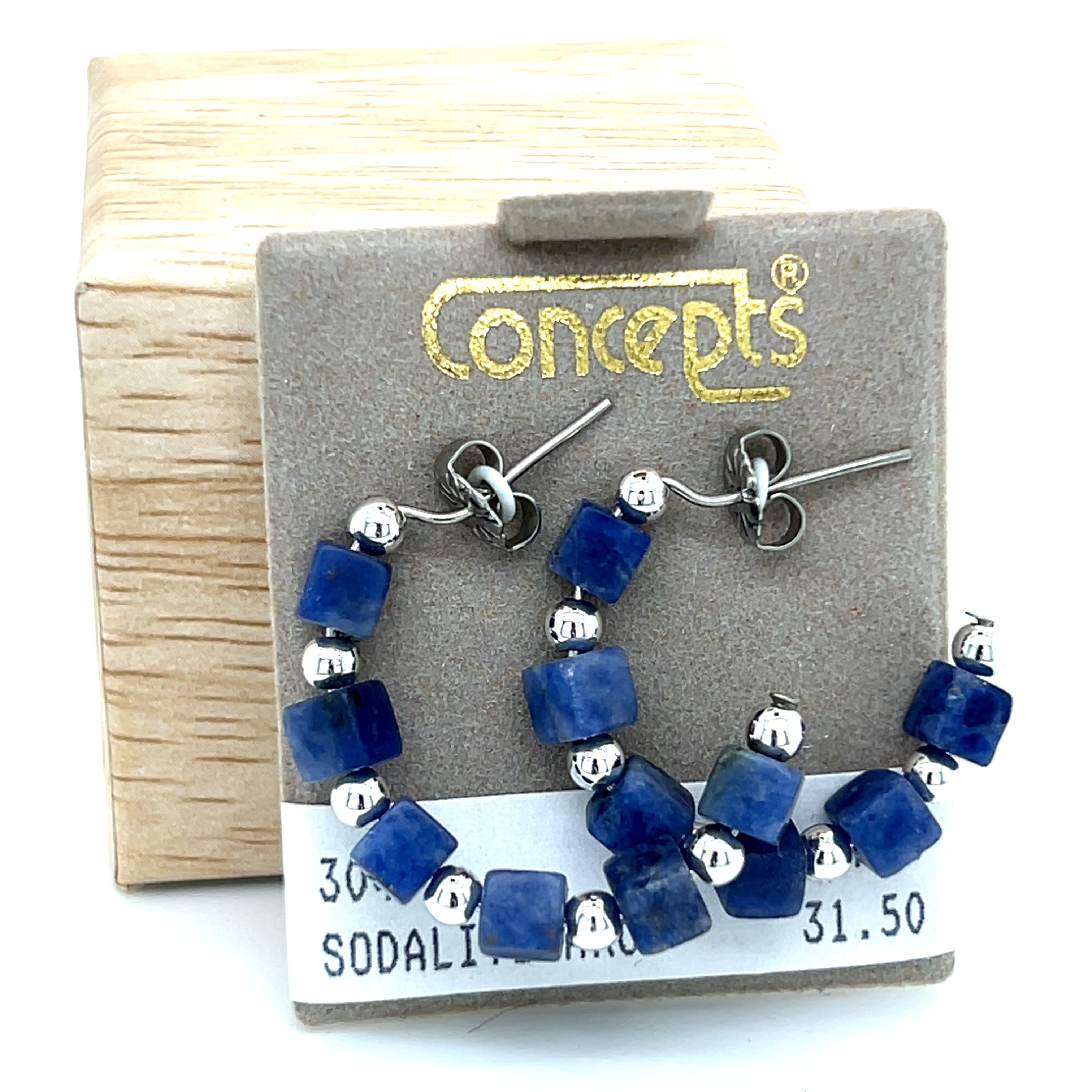 Sodalite Arc Allergy Free Earrings