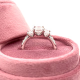 White Gold Lab Grown Emerald-Cut 3-Stone Diamond Bridal/Engagement/Wedding/Anniversary Ring