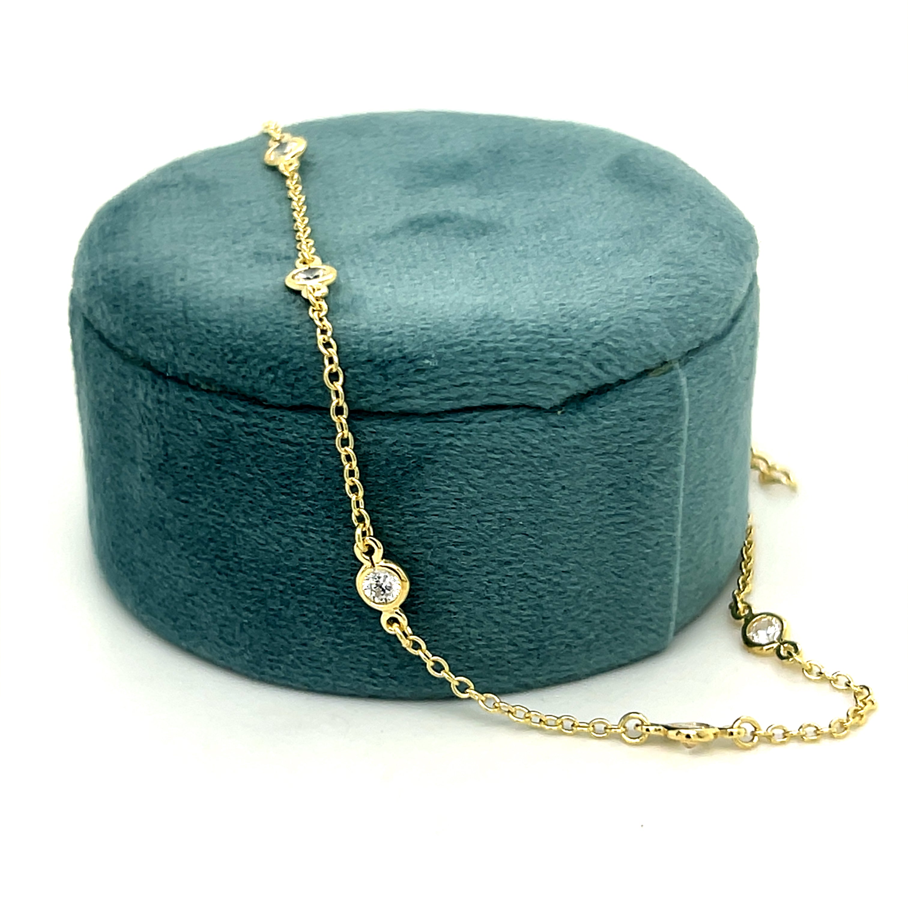 Silver Gold Plated Cubic Zirconia by the Yard Anklet