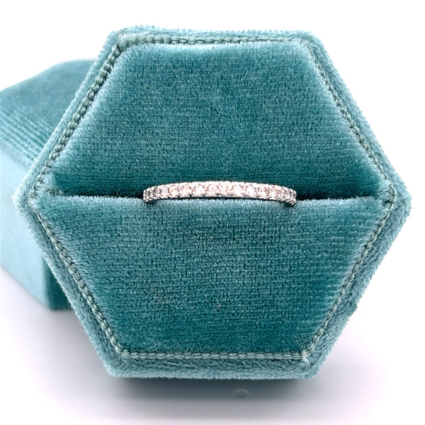 14K White Gold 1/4 Carat Total Weight Diamond Wedding/Anniversary/Stackable Band