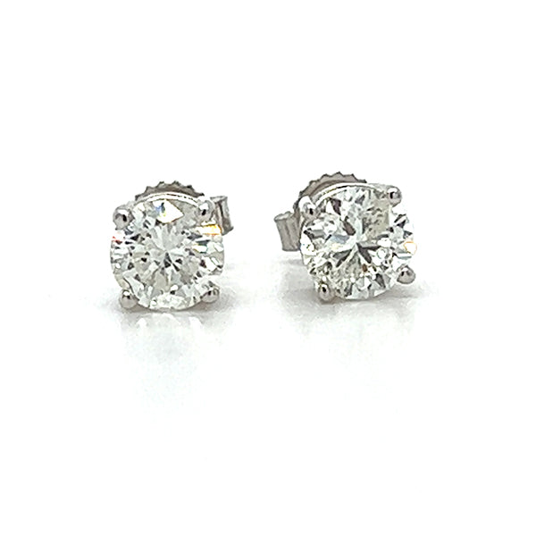 14K White Gold JK, I1-I2 1.00 Carat Diamond Stud Earrings