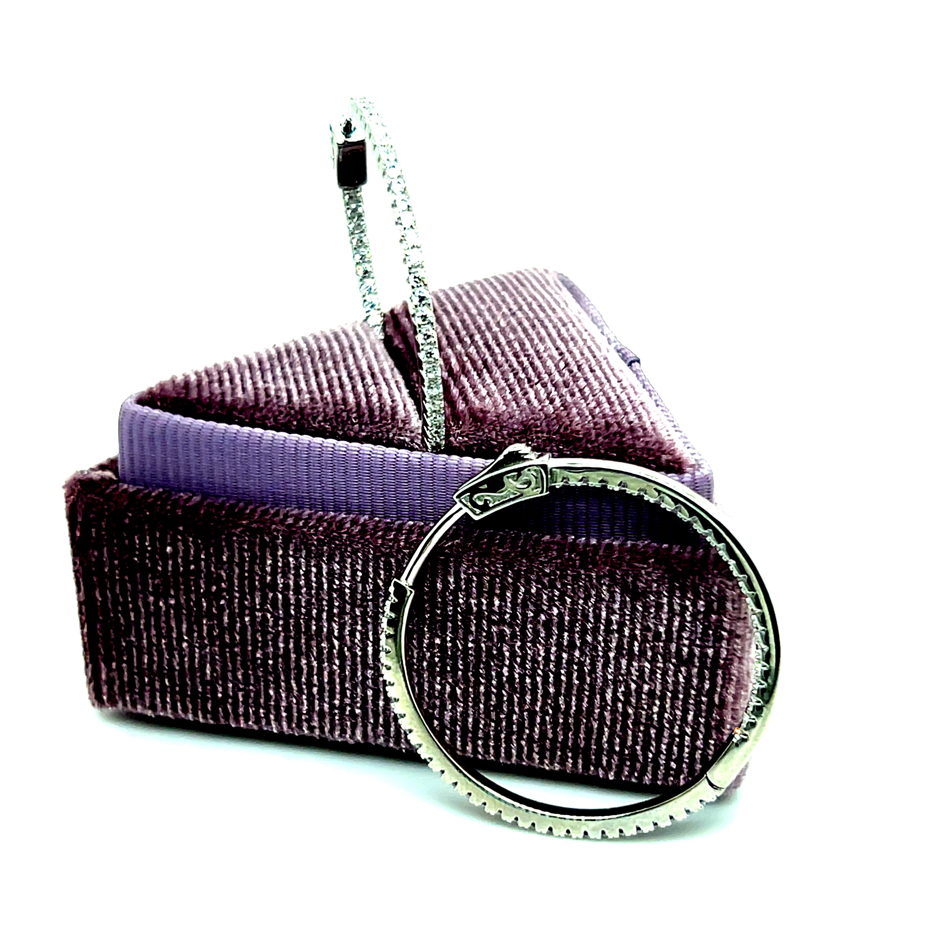 Silver Cubic Zirconia Inside Outside Hoop Earrings