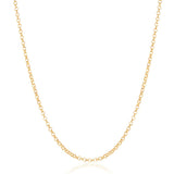 Silver Gold Plated 0.9mm Diamond-Cut Cable Chain 18"
