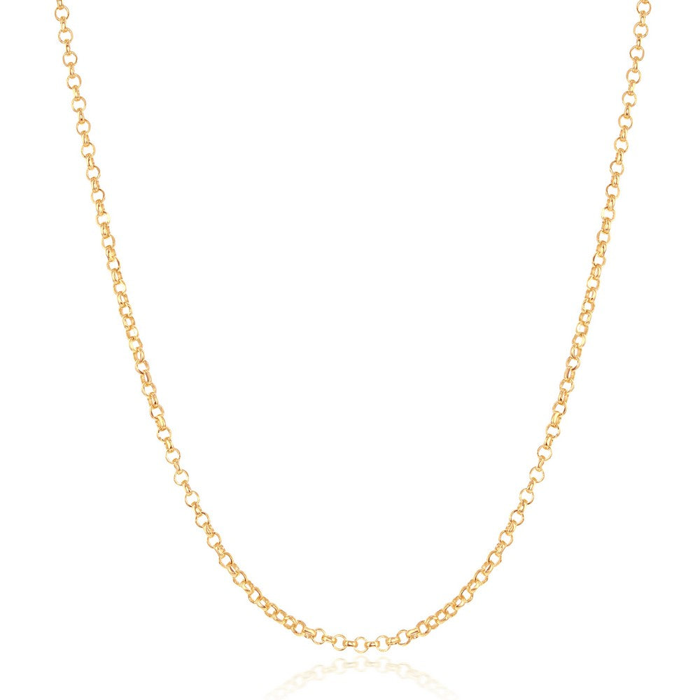 Sterling Silver Gold Plated 0.9mm Diamond-Cut Cable Chain 18"