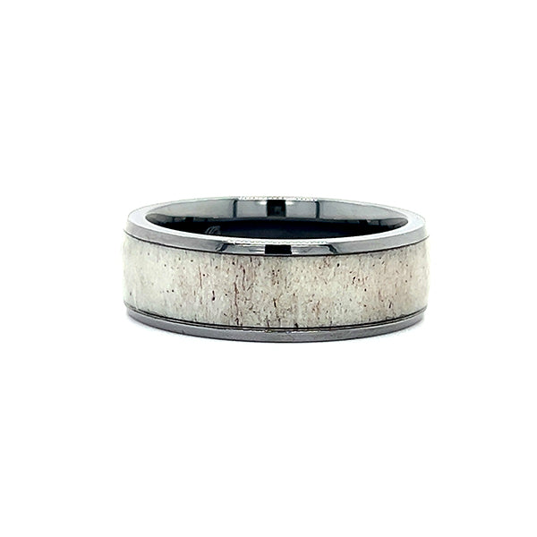 Men'sTitanium with Antler Inlay 8mm Wedding Band
