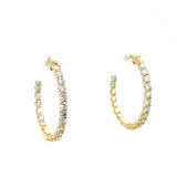 14K Yellow Gold 2.02CTW Lab Grown Diamond In-Out Hoop Earrings