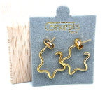 Concepts Gold-Tone Star Hoop Allergy Free Earrings