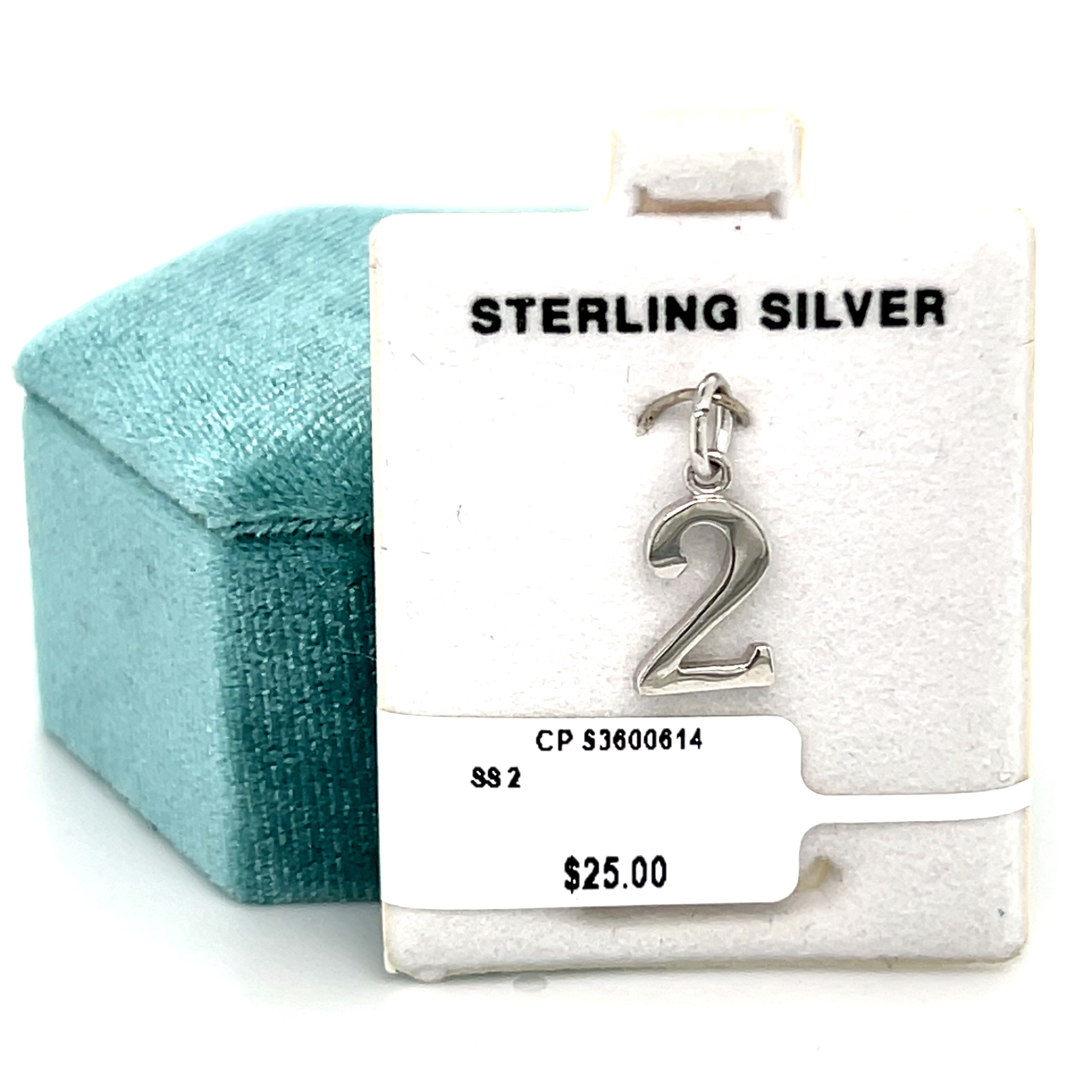 Silver Number 2 Charm