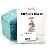 Silver Number 2 Charm