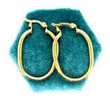 18K Gold-Filled (29mm H x 23mm W) Plain Oval Tube Hoop Earrings