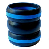 Men's Silicone 8mm Blue Line Combo 3 Pack Size 10