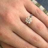 14K White Gold 2.23 Carat Total Weight Lab Grown Diamond Hidden Halo Round Engagement Ring