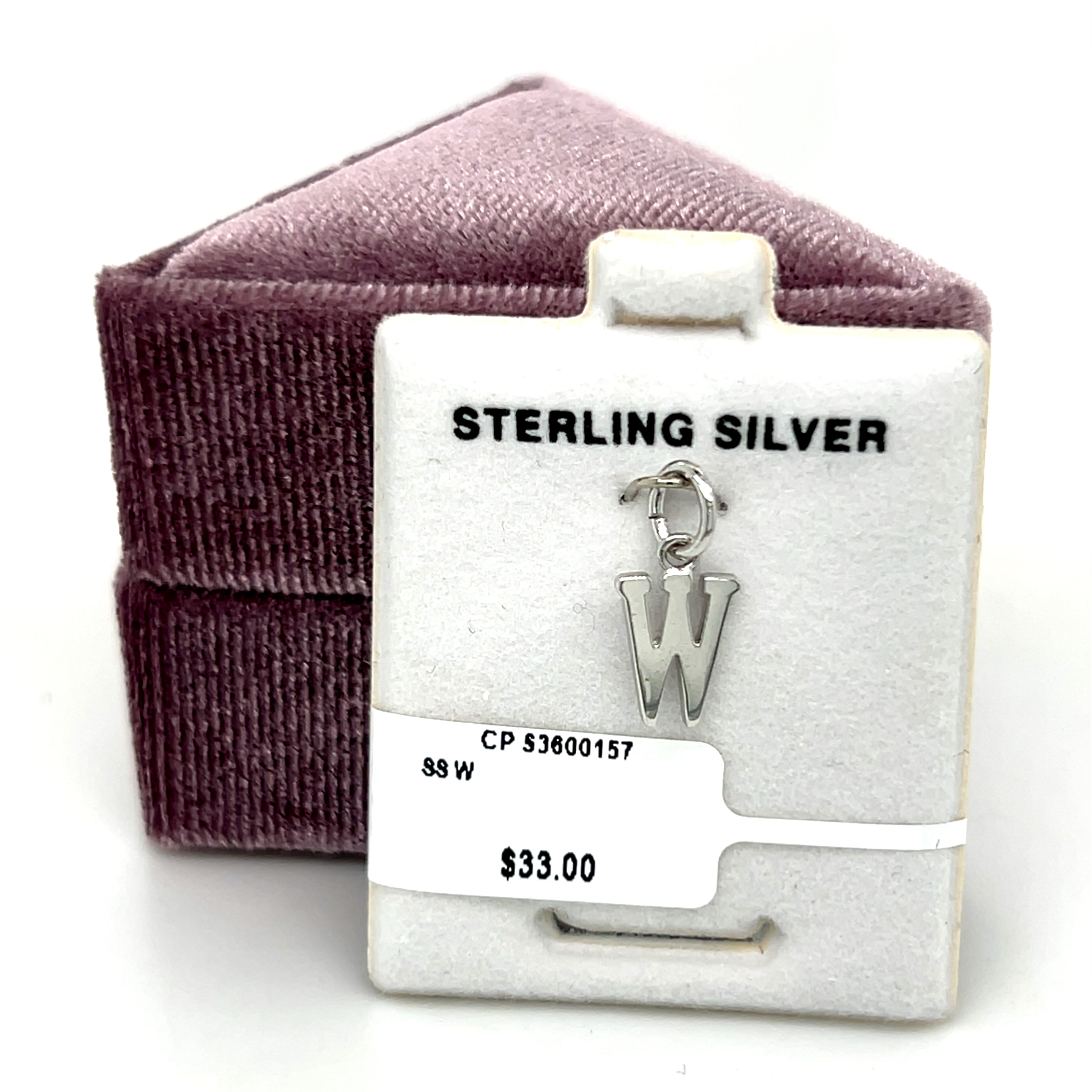Silver Letter W Charm