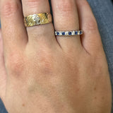 White Gold Sapphire and Diamond Band Ring