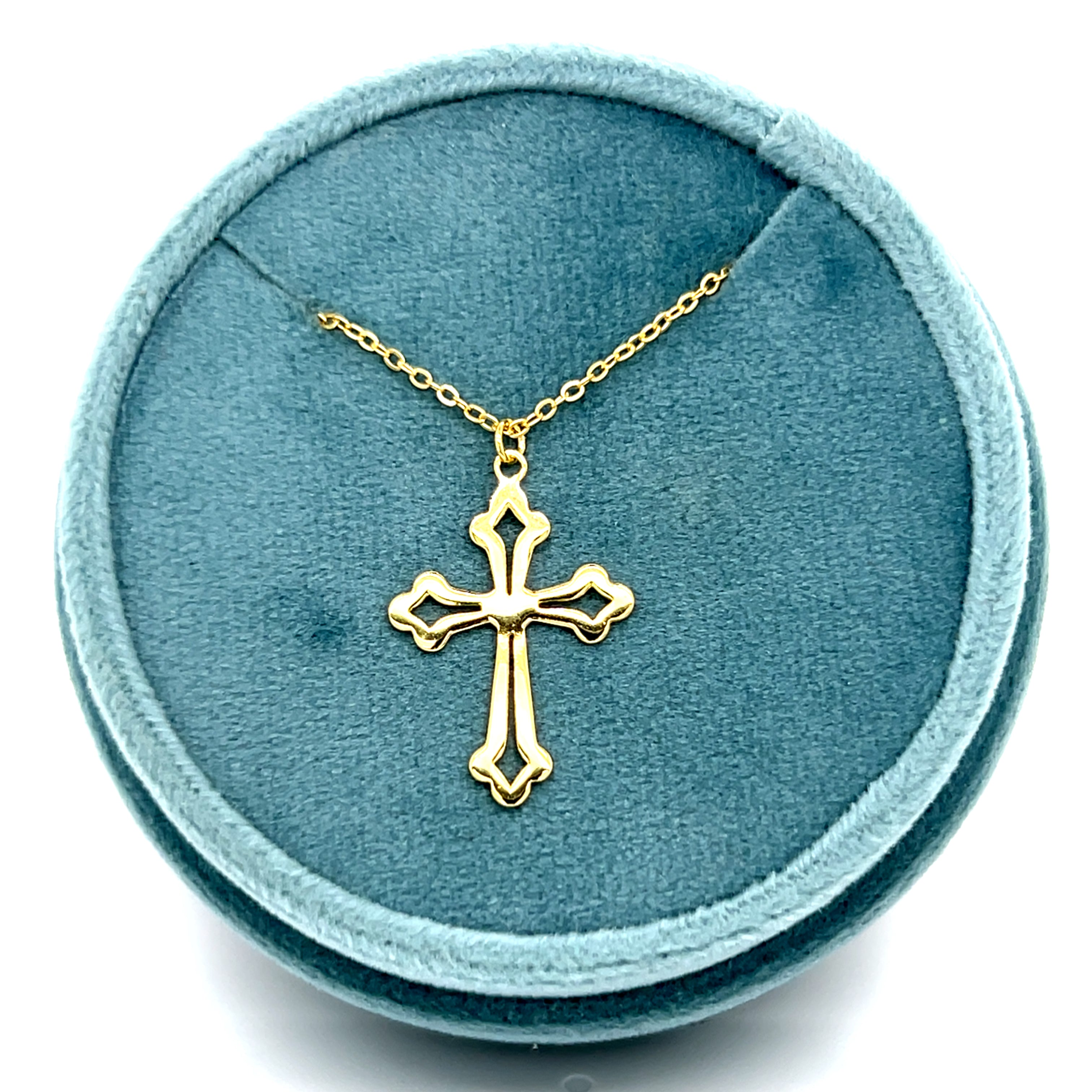 Silver Yellow Gold Plated Cross