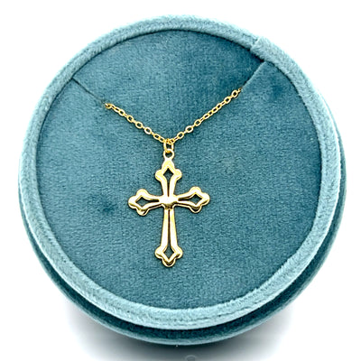 Silver Yellow Gold Plated Cross
