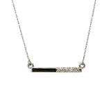14K White Gold 0.15 Carat Total Weight Diamond Bar 4 Stone Pendant