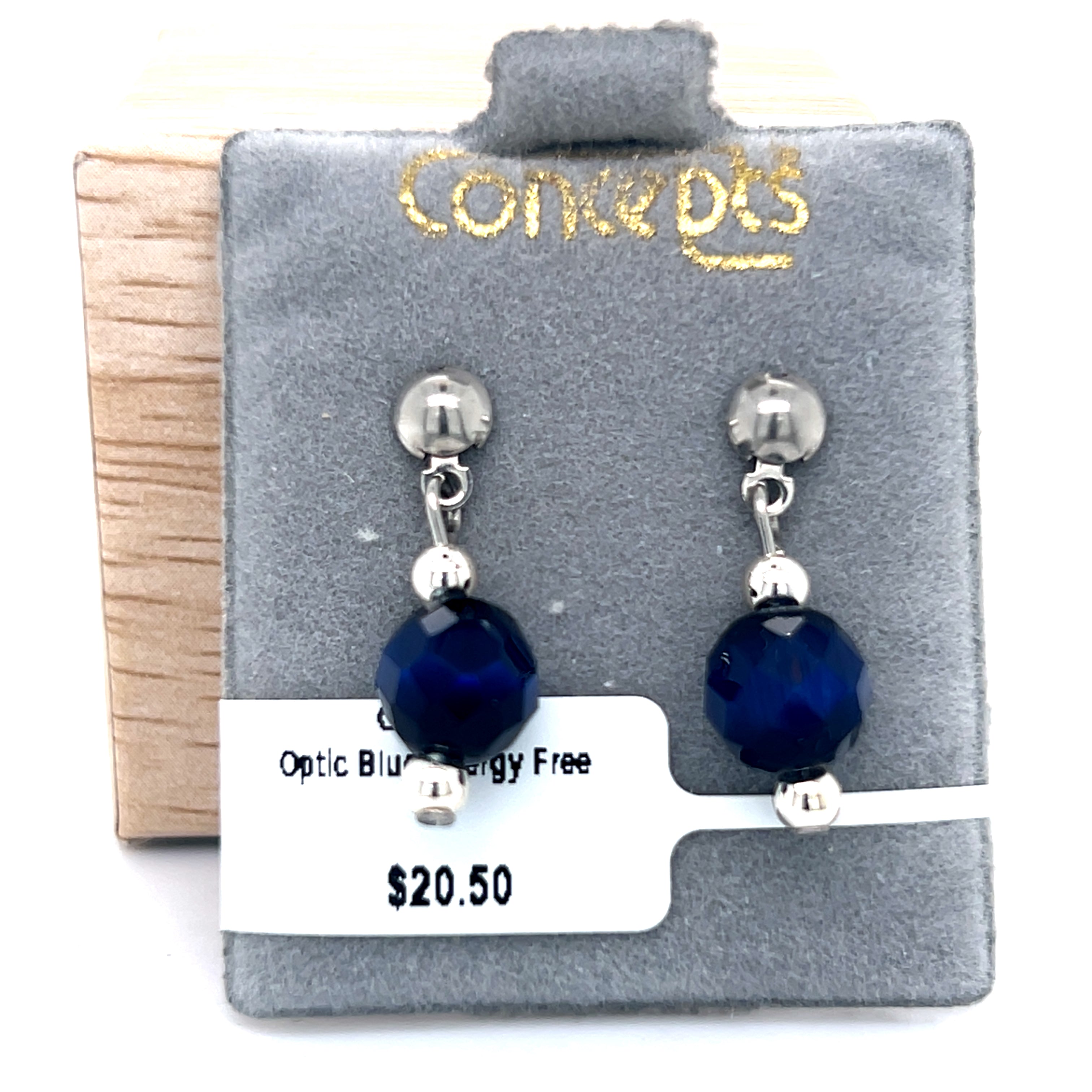 Optic Blue Allergy Free Dangle Earrings