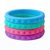 Ladies Silicone 2mm Faceted Combo 4 Pack Size 9