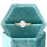 14K Yellow Gold .12 Carat Total Weight VS2-SI1 Clarity, FG Color Diamond 7x5mm Oval Center Semi Mount Bridal Engagement Ring
